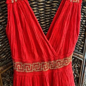 Lightweight Summer Dress in Gauze-like Fabric & Glittery Grecian Style Accents